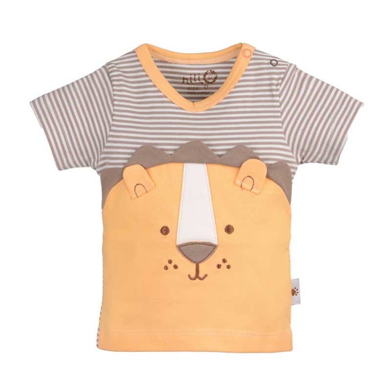 تیشرت نوزادی پسرانه نیلی مدل lion 8814